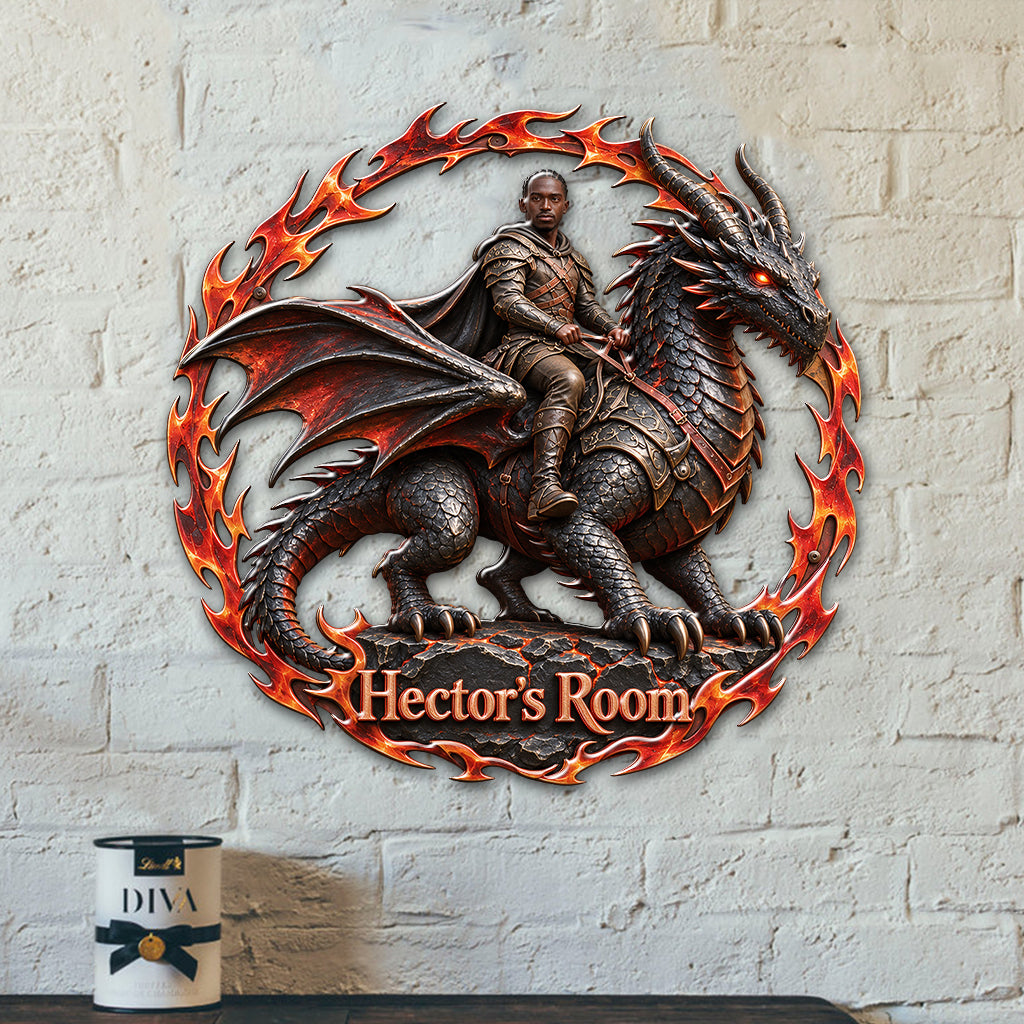 Fire Dragons - Personalized Dragon 3D Printed Cut Metal Sign