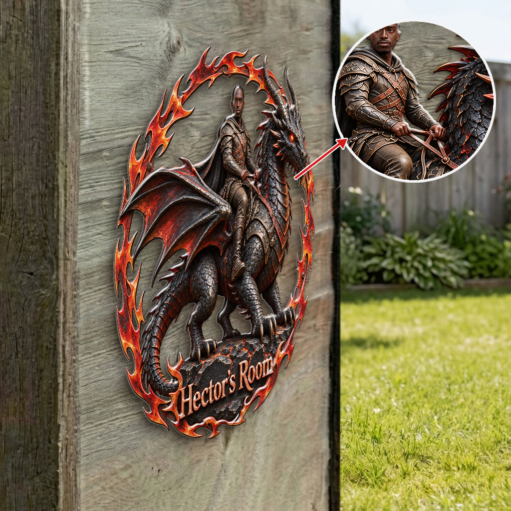 Fire Dragons - Personalized Dragon 3D Printed Cut Metal Sign