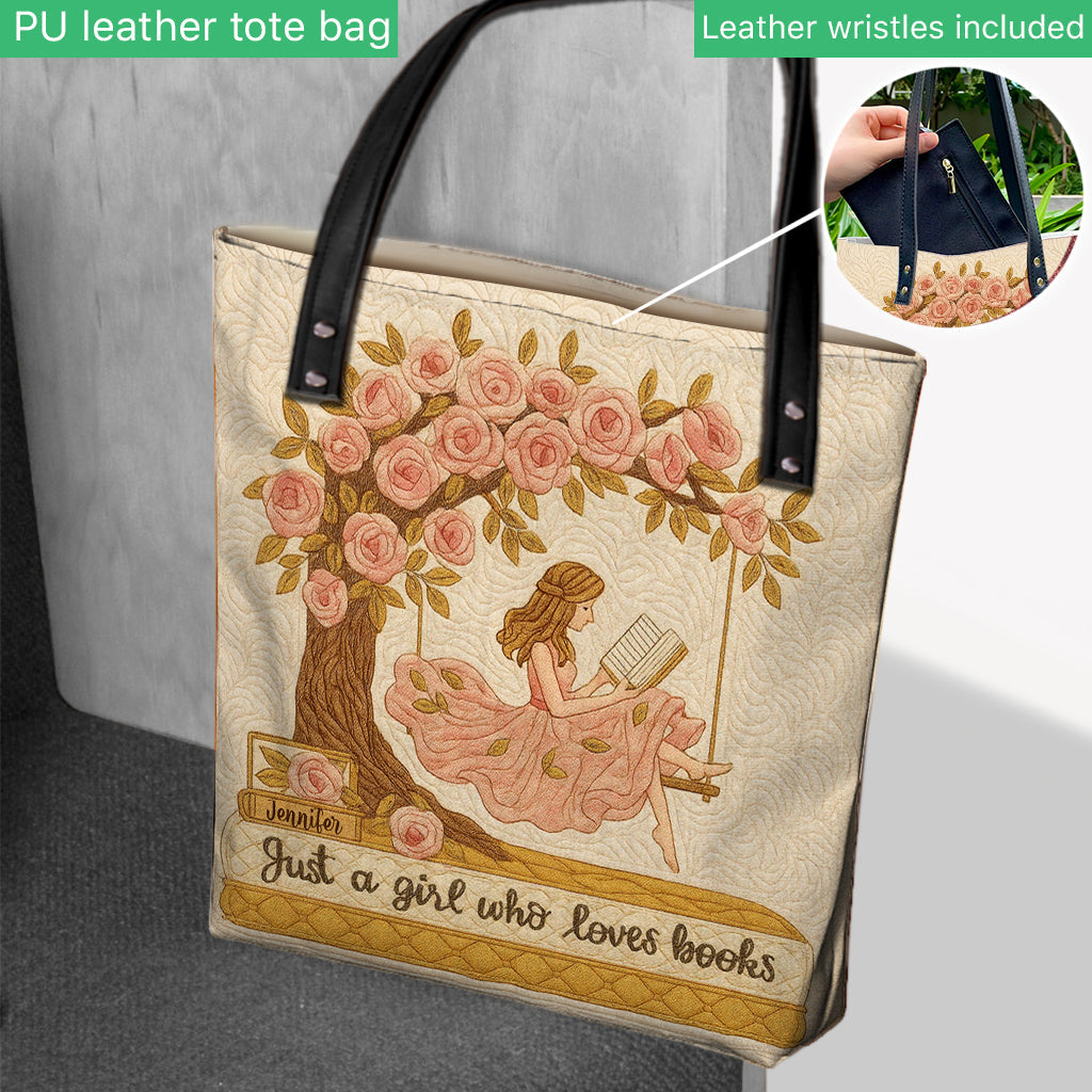 Einfach ein Mädchen, das Bücher liebt – personalisierte Büchertasche