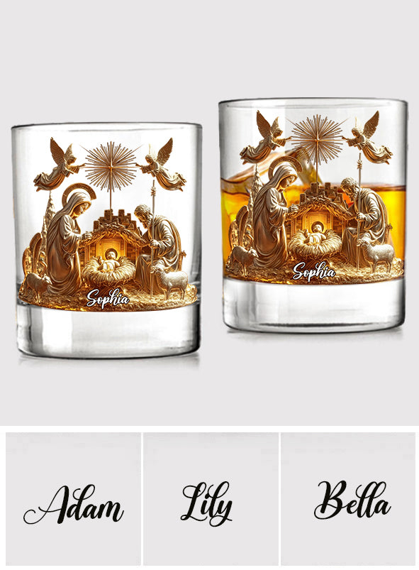 Weihnachtsmoment – ​​Personalisiertes christliches Whiskyglas