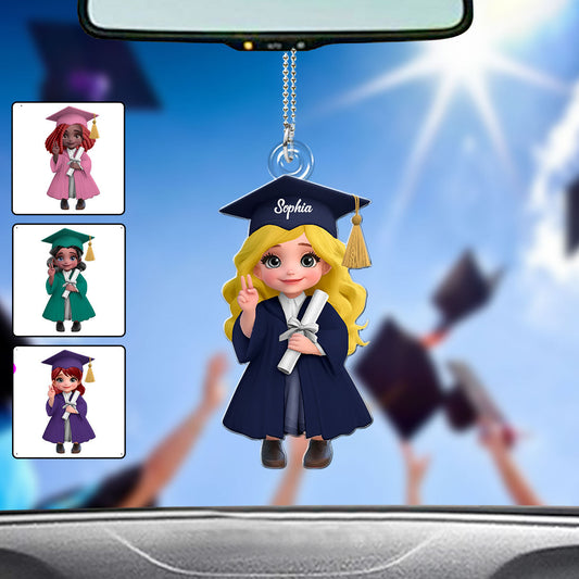 Abschlussjahrgang 2025 – Personalisierter, individuell gestalteter Autoanhänger in Abschlussform