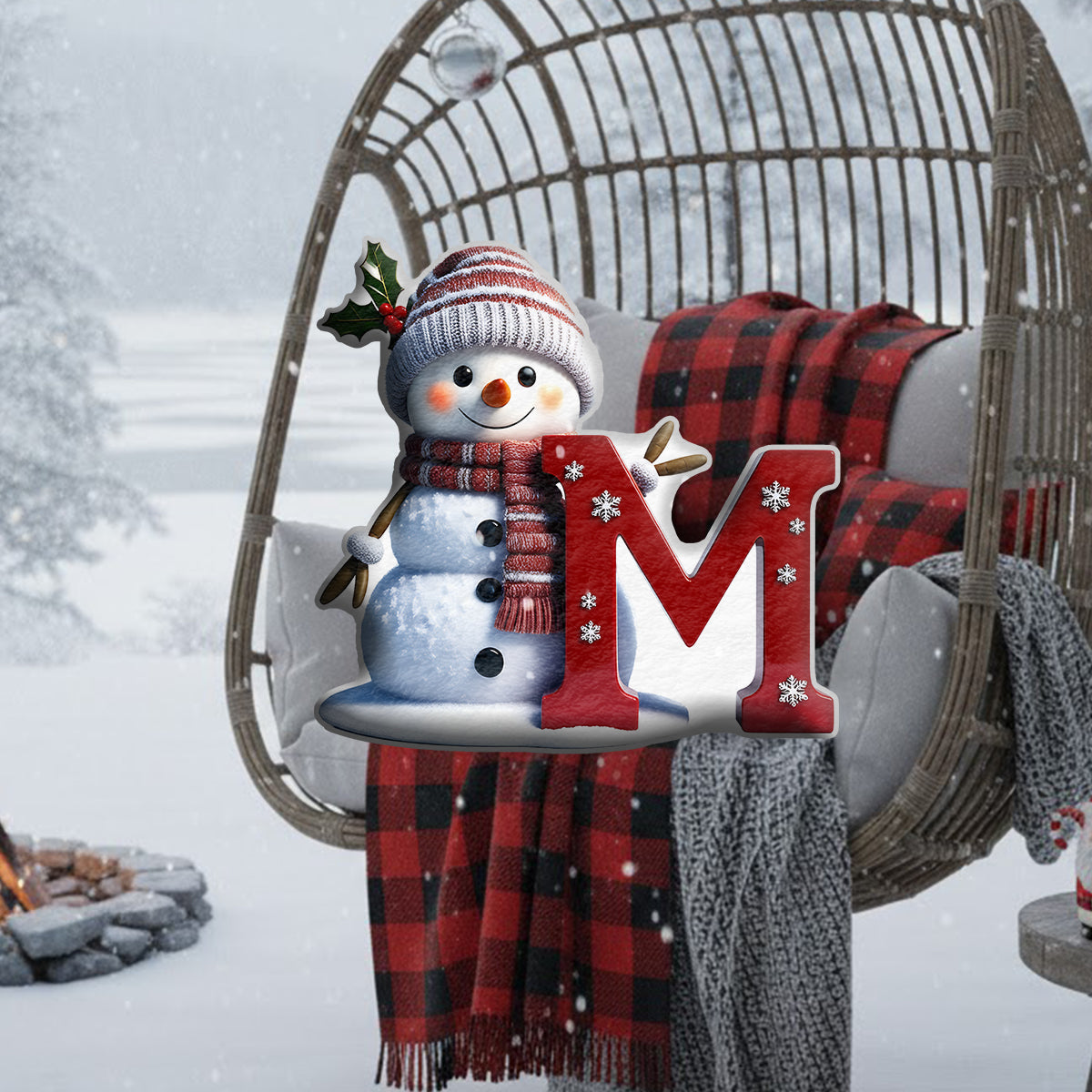 Frohe Weihnachten – Personalisiertes Familienkissen aus Kunstfell