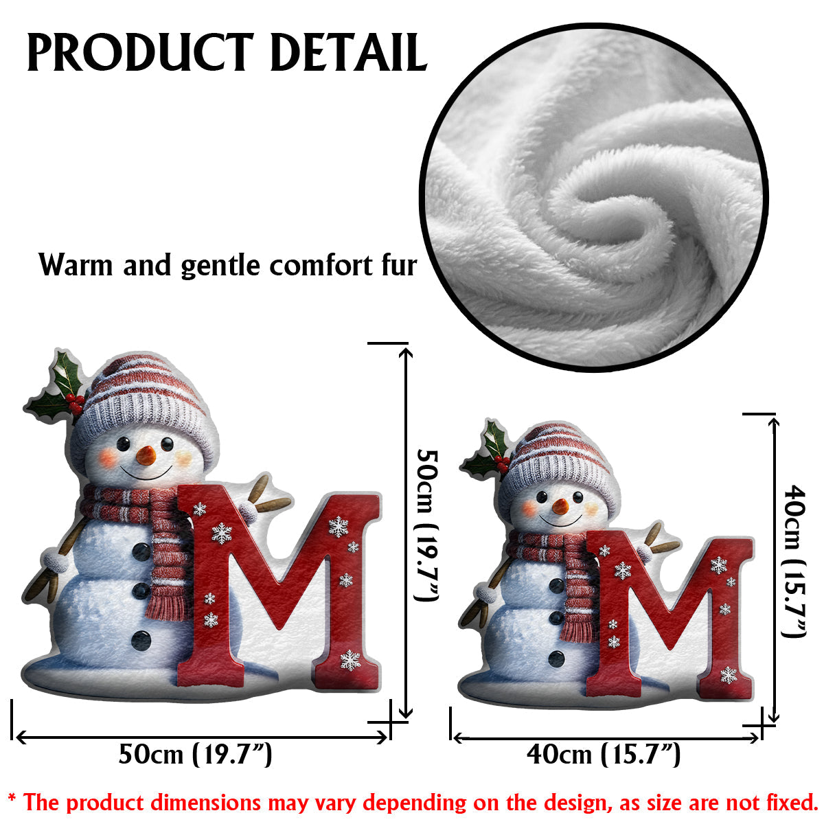 Frohe Weihnachten – Personalisiertes Familienkissen aus Kunstfell