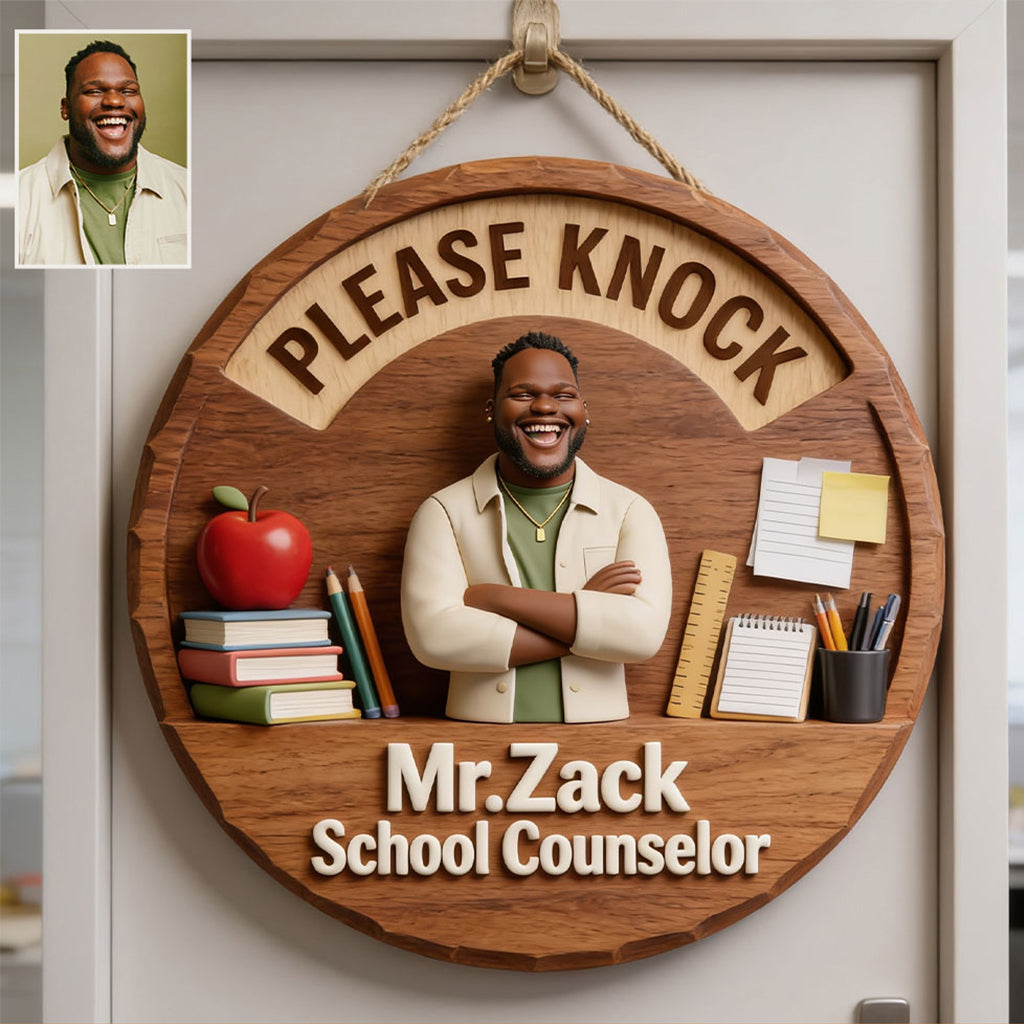 Teacher Door Hanger - Personalized Teacher Spinner Sign Custom Shape