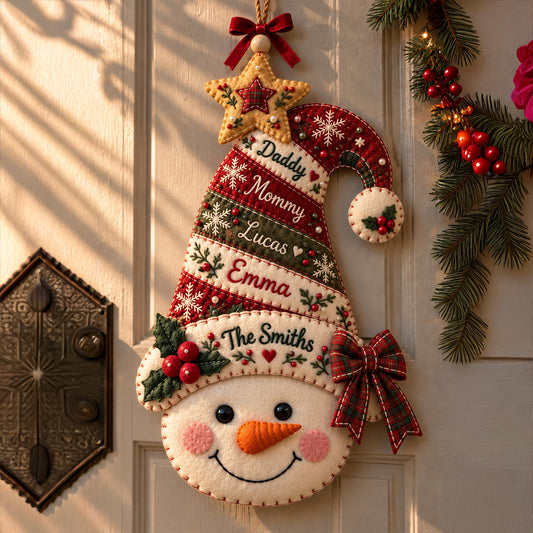 Familienzusammenkunft - Personalisierter Weihnachts-Türhänger