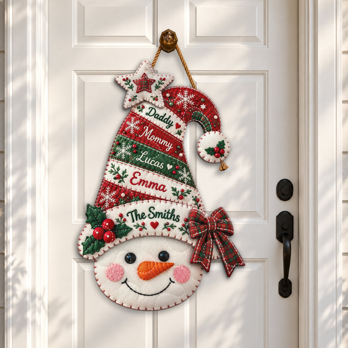 Familienzusammenkunft - Personalisierter Weihnachts-Türhänger
