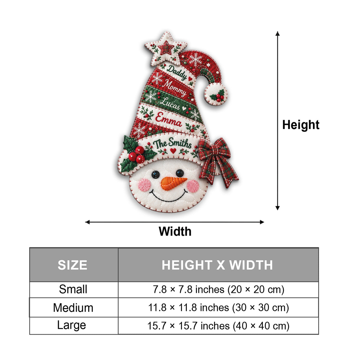 Familienzusammenkunft - Personalisierter Weihnachts-Türhänger