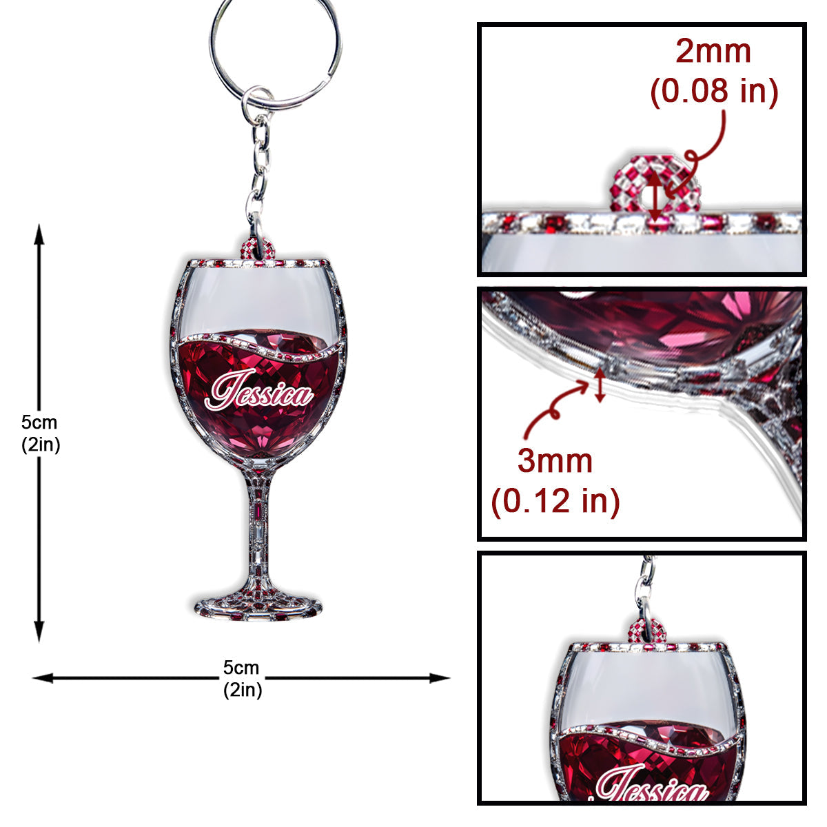 Just A Girl Who Loves Wine - Personalized Wine Keychain