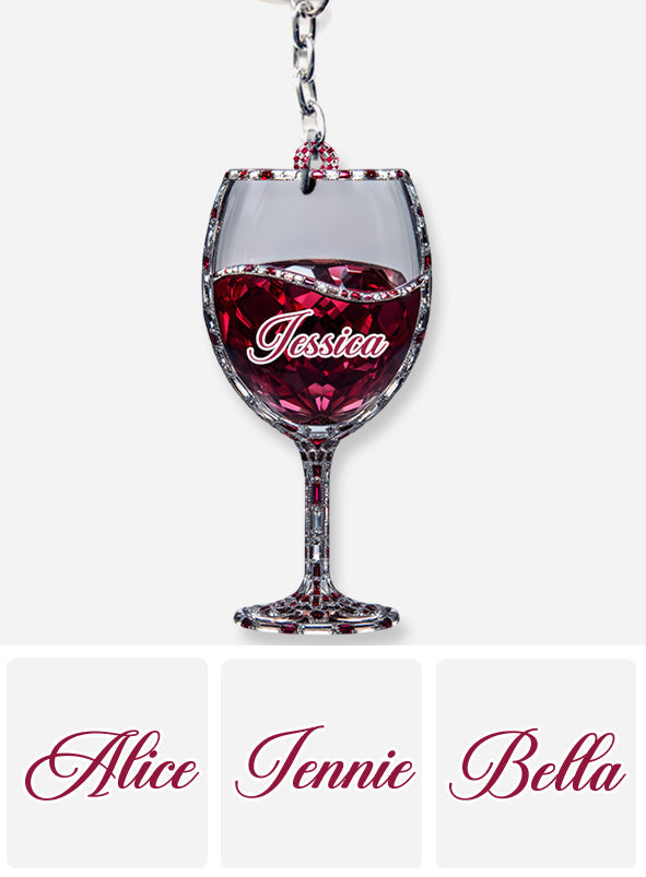 Just A Girl Who Loves Wine - Personalized Wine Keychain