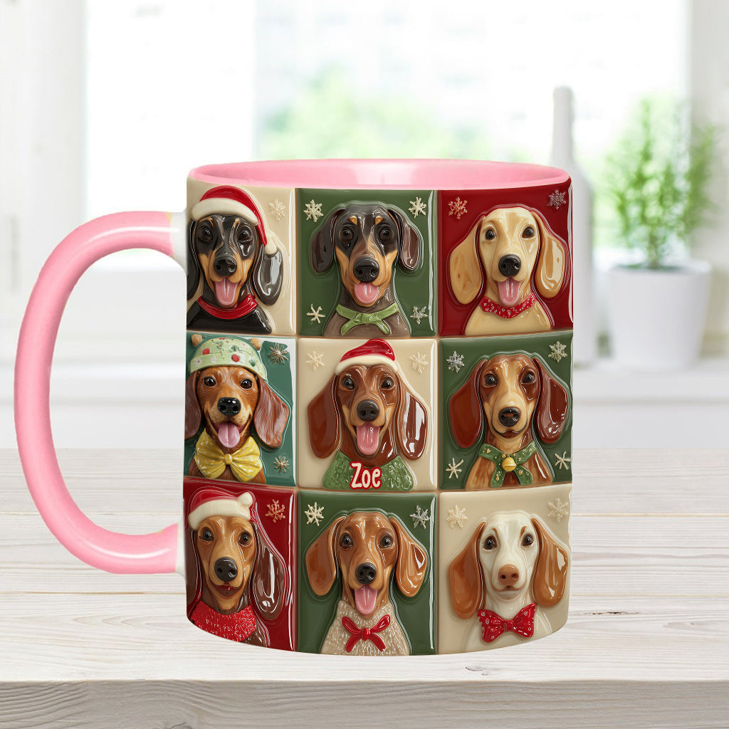 Fröhliche Wuff-Weihnachten – Personalisierte Tasse mit Dackelmotiv