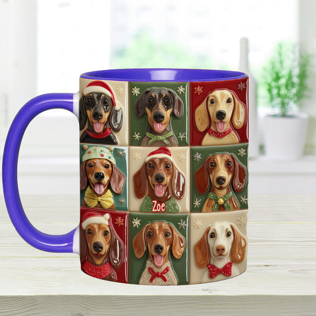 Fröhliche Wuff-Weihnachten – Personalisierte Tasse mit Dackelmotiv