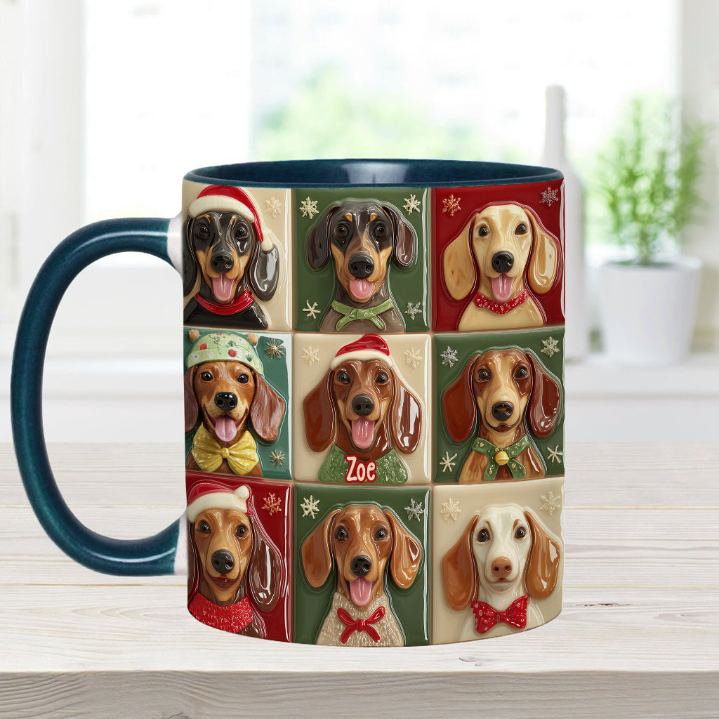Fröhliche Wuff-Weihnachten – Personalisierte Tasse mit Dackelmotiv
