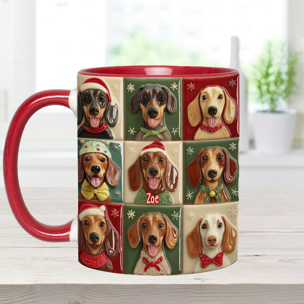 Fröhliche Wuff-Weihnachten – Personalisierte Tasse mit Dackelmotiv