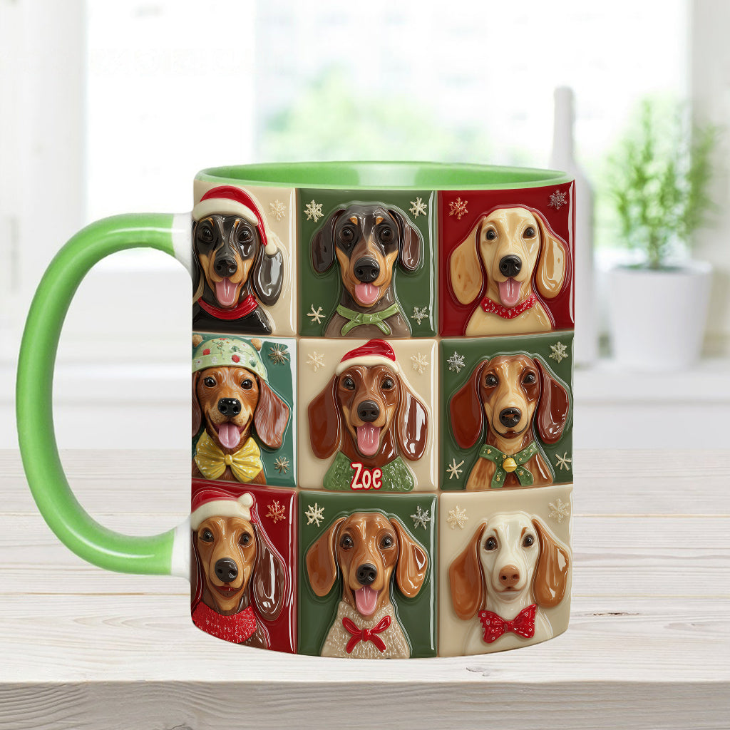 Fröhliche Wuff-Weihnachten – Personalisierte Tasse mit Dackelmotiv