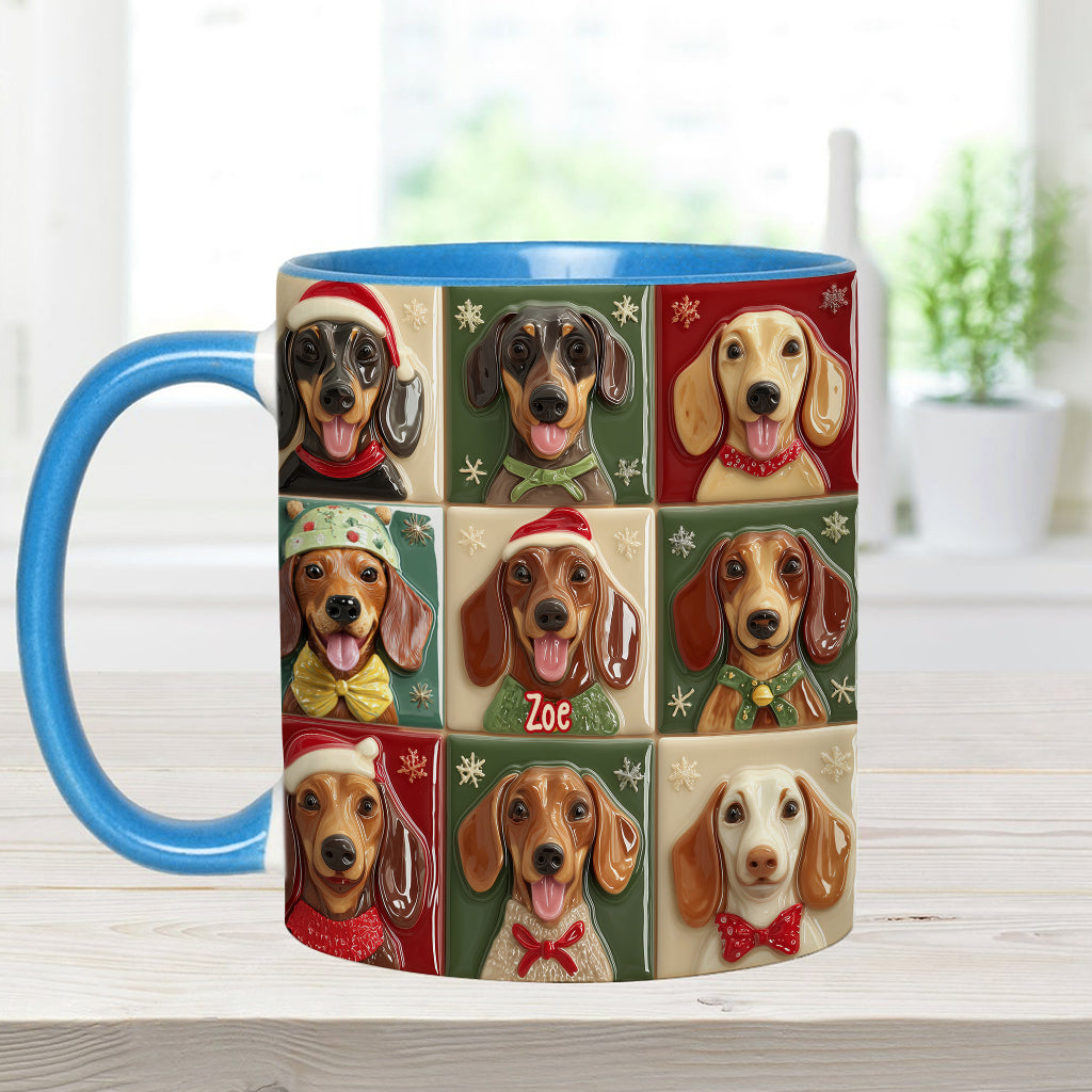 Fröhliche Wuff-Weihnachten – Personalisierte Tasse mit Dackelmotiv