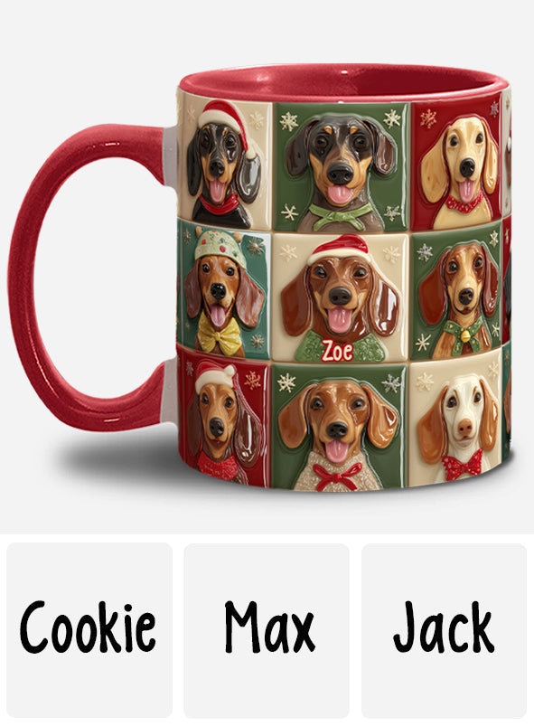 Fröhliche Wuff-Weihnachten – Personalisierte Tasse mit Dackelmotiv