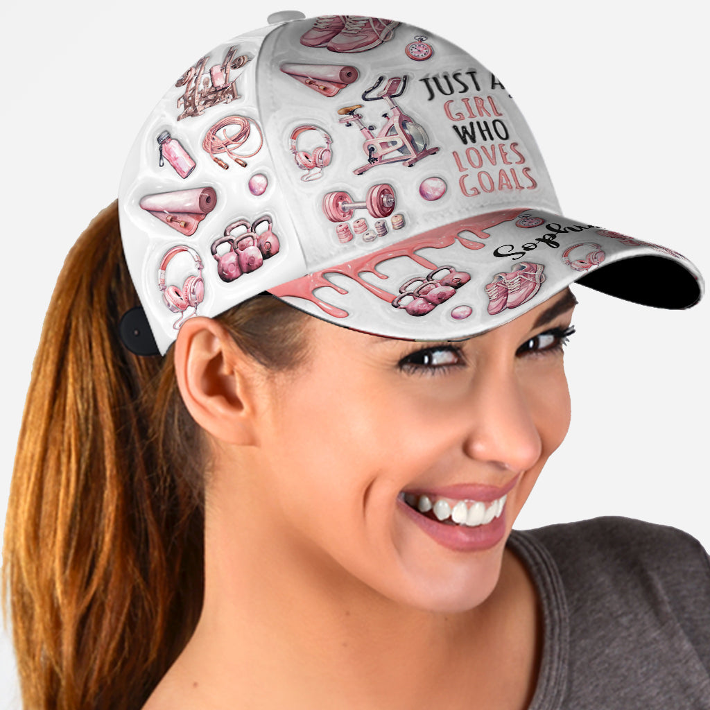 Just A Girl With Goals - Personalized Fitness Classic Cap