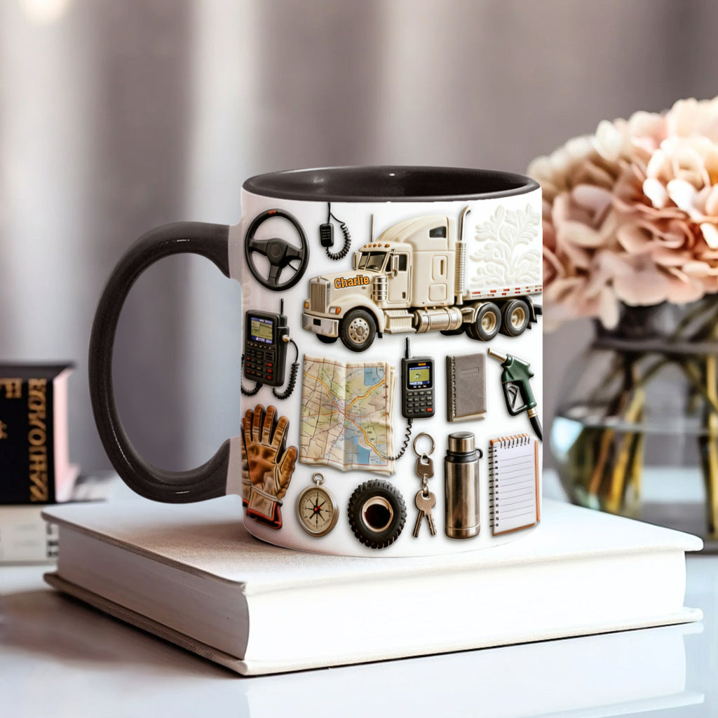 LKW-Fahrer - Personalisierter Becher mit LKW-Motiv
