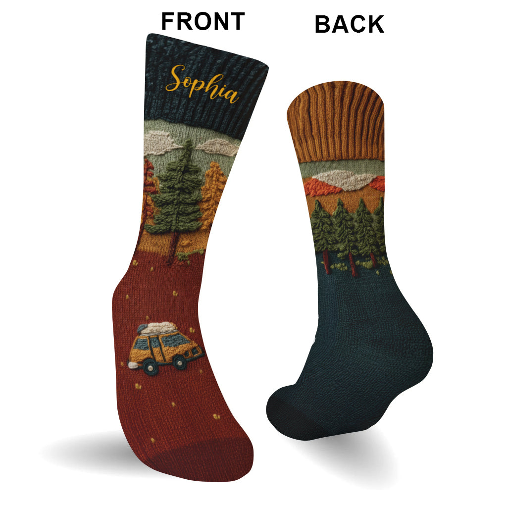 Glückliche Camper – personalisierte Campingsocken