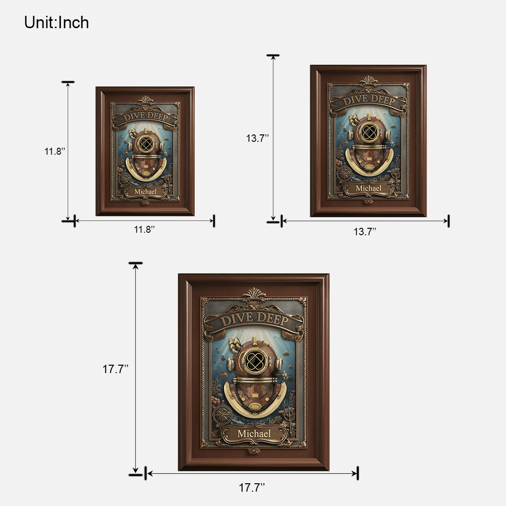Tauchbegeistert? Tauche tief! - Personalisiertes, individuell geformtes Holzschild zum Thema Tauchen