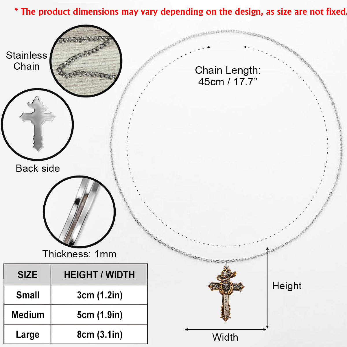 Ride by Faith - Personalized Western Outfit Shaped Metal Pendant Necklace