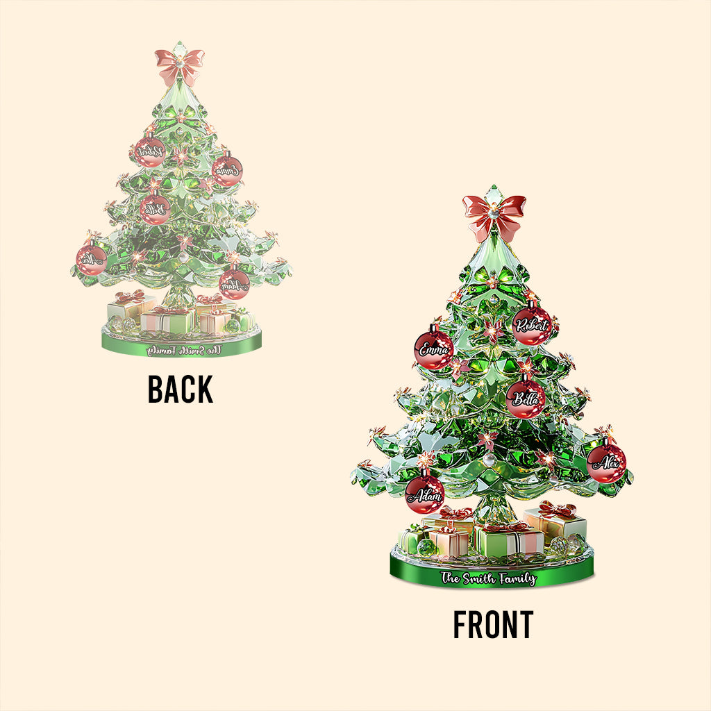 Frohe Weihnachten – Personalisierte Acrylplakette in individueller Familienform