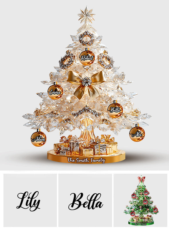 Frohe Weihnachten – Personalisierte Acrylplakette in individueller Familienform