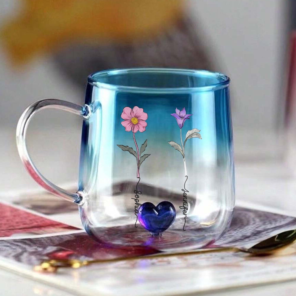 Es braucht Zeit, um eine alte Freundschaft wachsen zu lassen – personalisierter Farbverlauf-Glasbecher für die beste Freundin