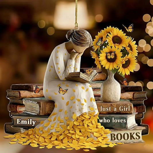 Just A Girl Who Loves Books - Personalized Book Ornament