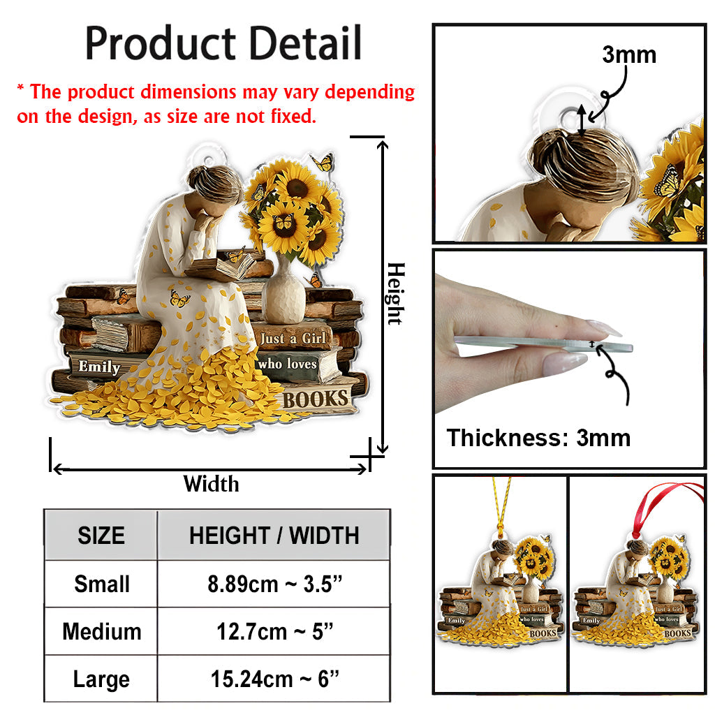 Einfach ein Mädchen, das Bücher liebt – personalisierter Buchanhänger