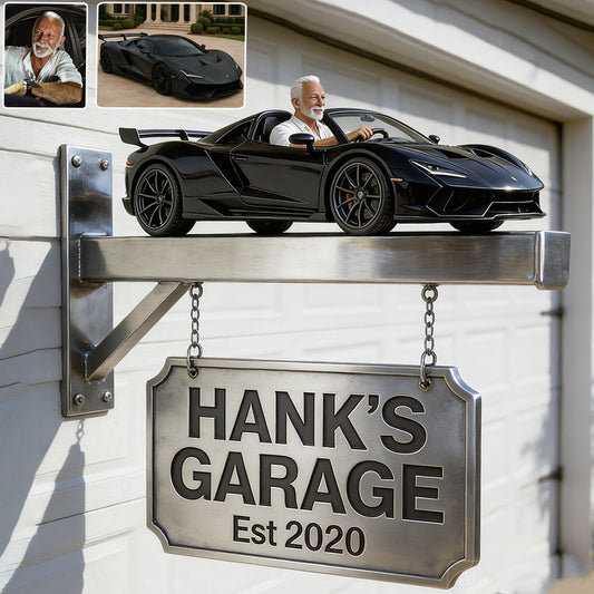 Custom Garage Sign - Personalized Car Lover Wooden Wall Mount Sign