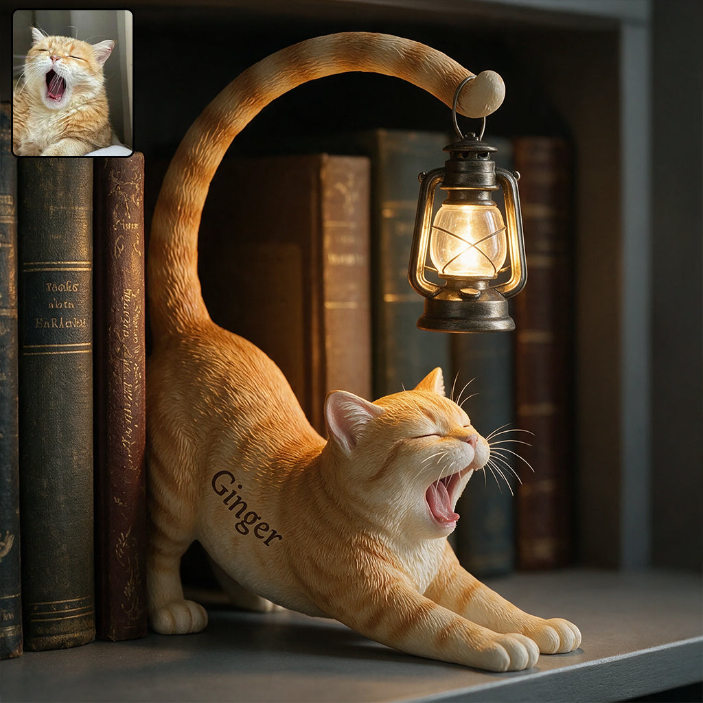 Meine kleine Lampe - Personalisierte Katzenbuchregal-Lampe