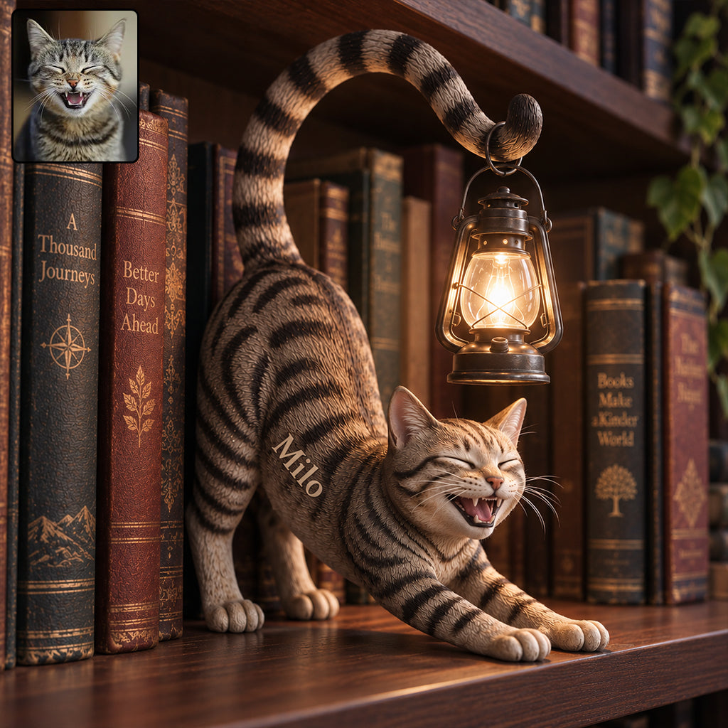 Meine kleine Lampe - Personalisierte Katzenbuchregal-Lampe
