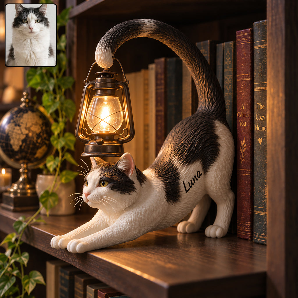 Meine kleine Lampe - Personalisierte Katzenbuchregal-Lampe
