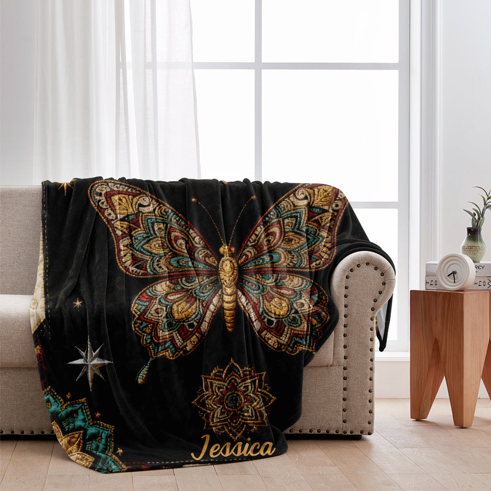 Schmetterlinge lieben – personalisierte Schmetterlingsdecke