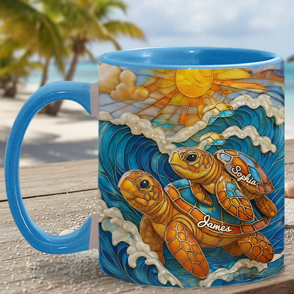 Turtle Beach Lover - Personalized Turtle Accent Mug