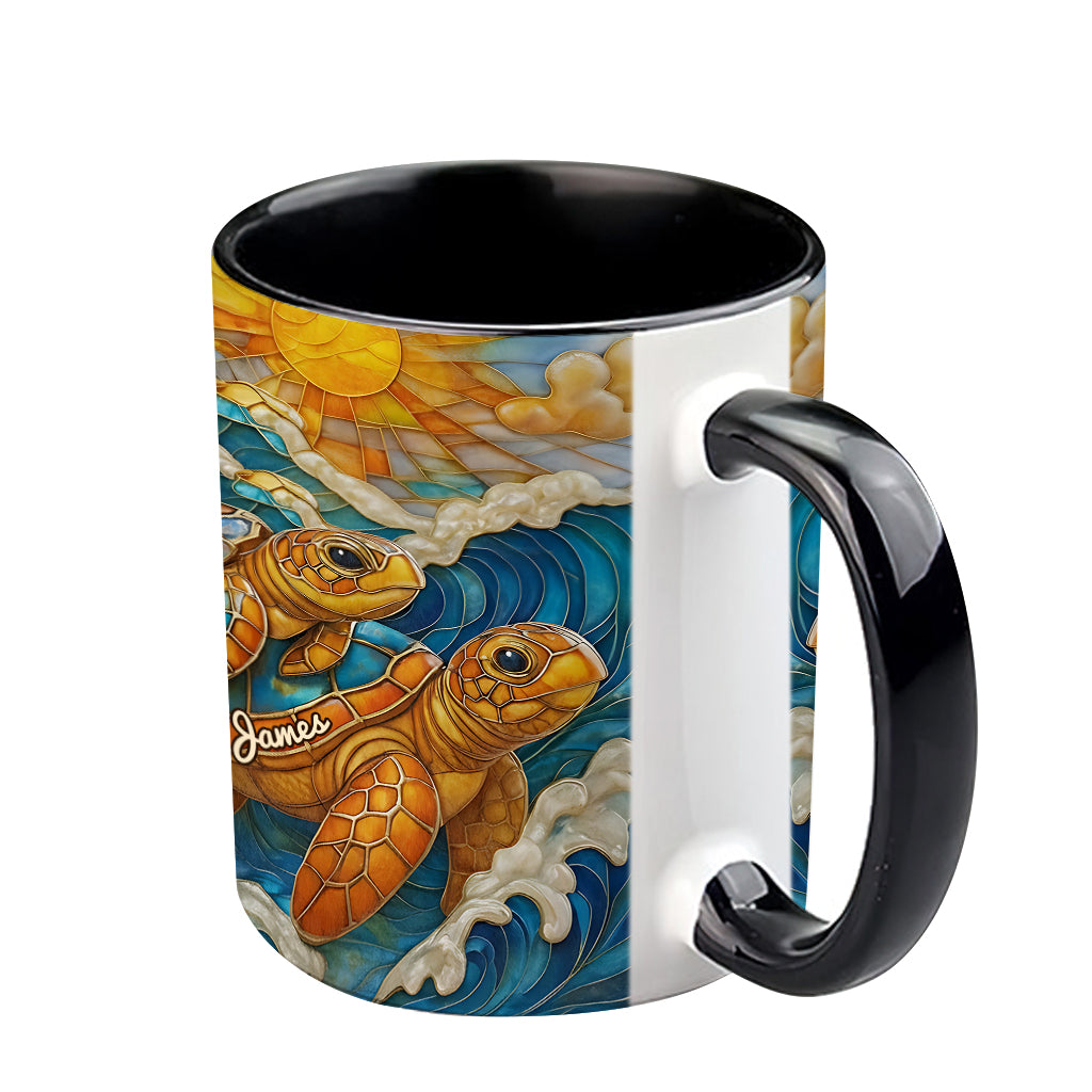 Turtle Beach Lover - Personalized Turtle Accent Mug