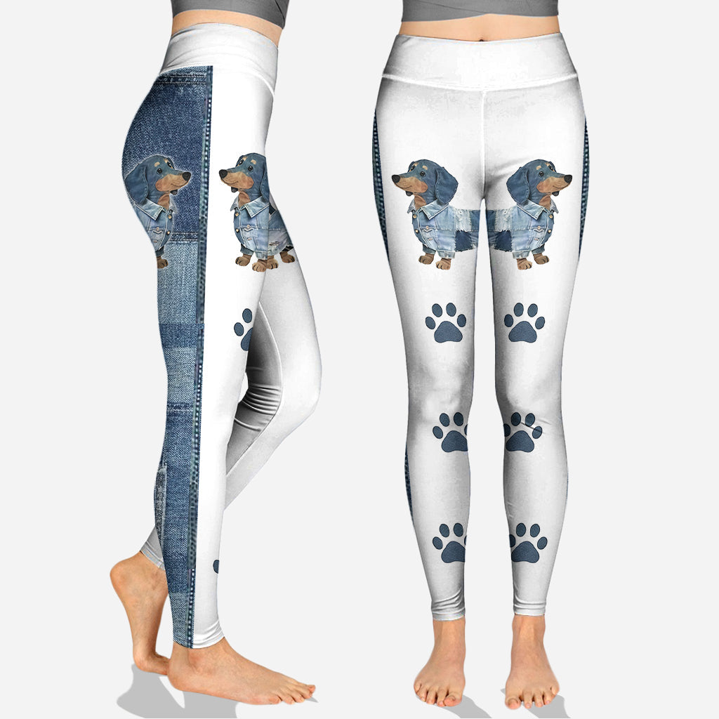Einfach ein Mädchen, das Dackel liebt – Personalisierter Dackel-Hoodie und Leggings