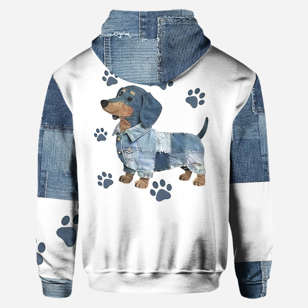 Einfach ein Mädchen, das Dackel liebt – Personalisierter Dackel-Hoodie und Leggings