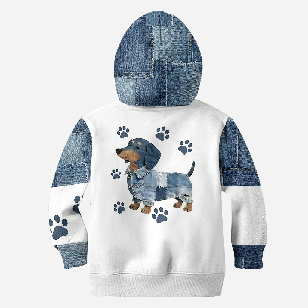 Einfach ein Mädchen, das Dackel liebt – Personalisierter Dackel-Hoodie und Leggings