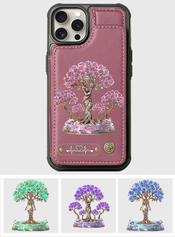 Die beste Mama aller Zeiten – Personalisierte Handyhülle mit Geldbörsenfunktion für Mütter