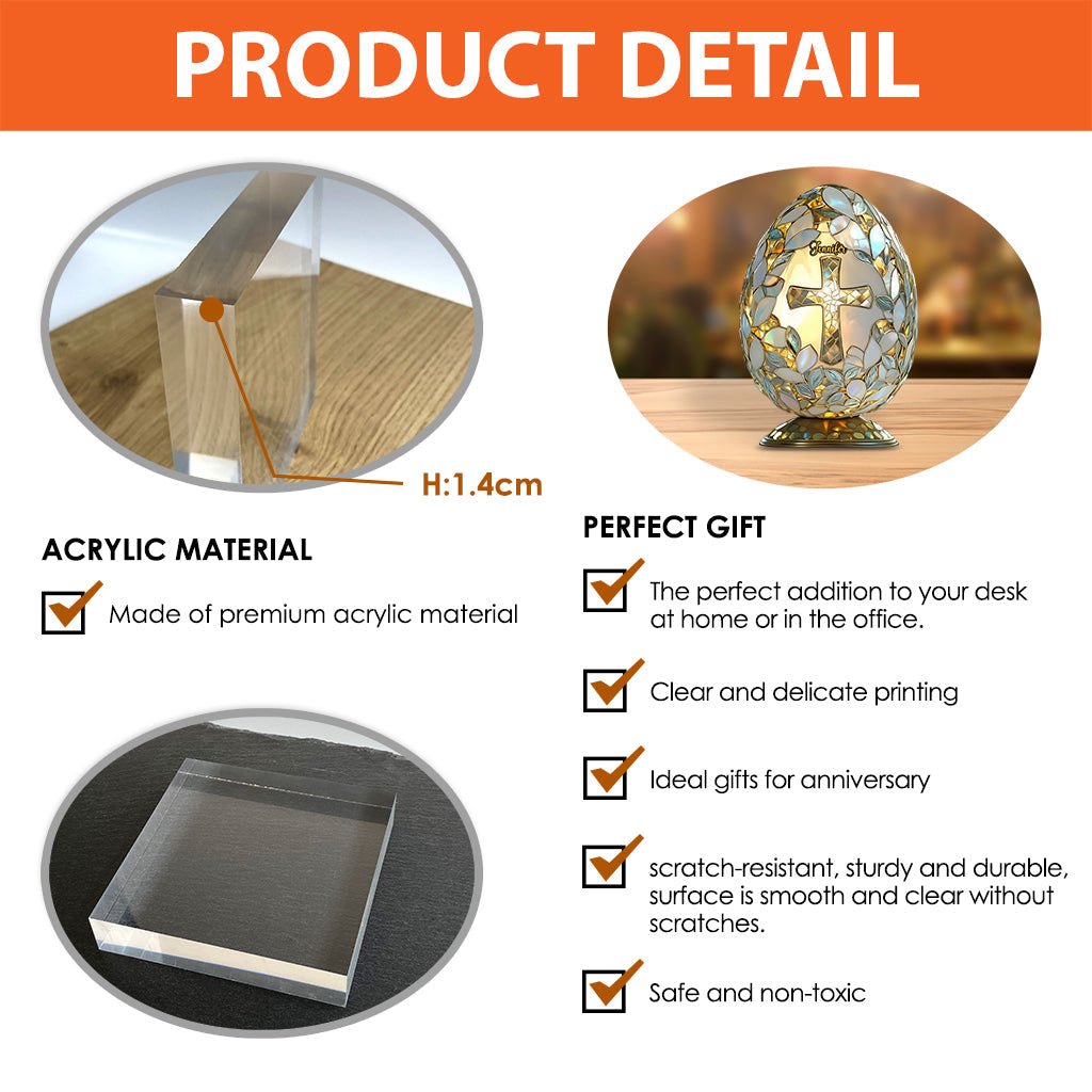 Easter Blessing - Personalized Easter Day Custom Shaped Acrylic Plaque