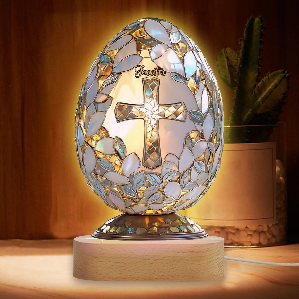 Easter Blessing - Personalized Easter Day Shaped Plaque Light Base