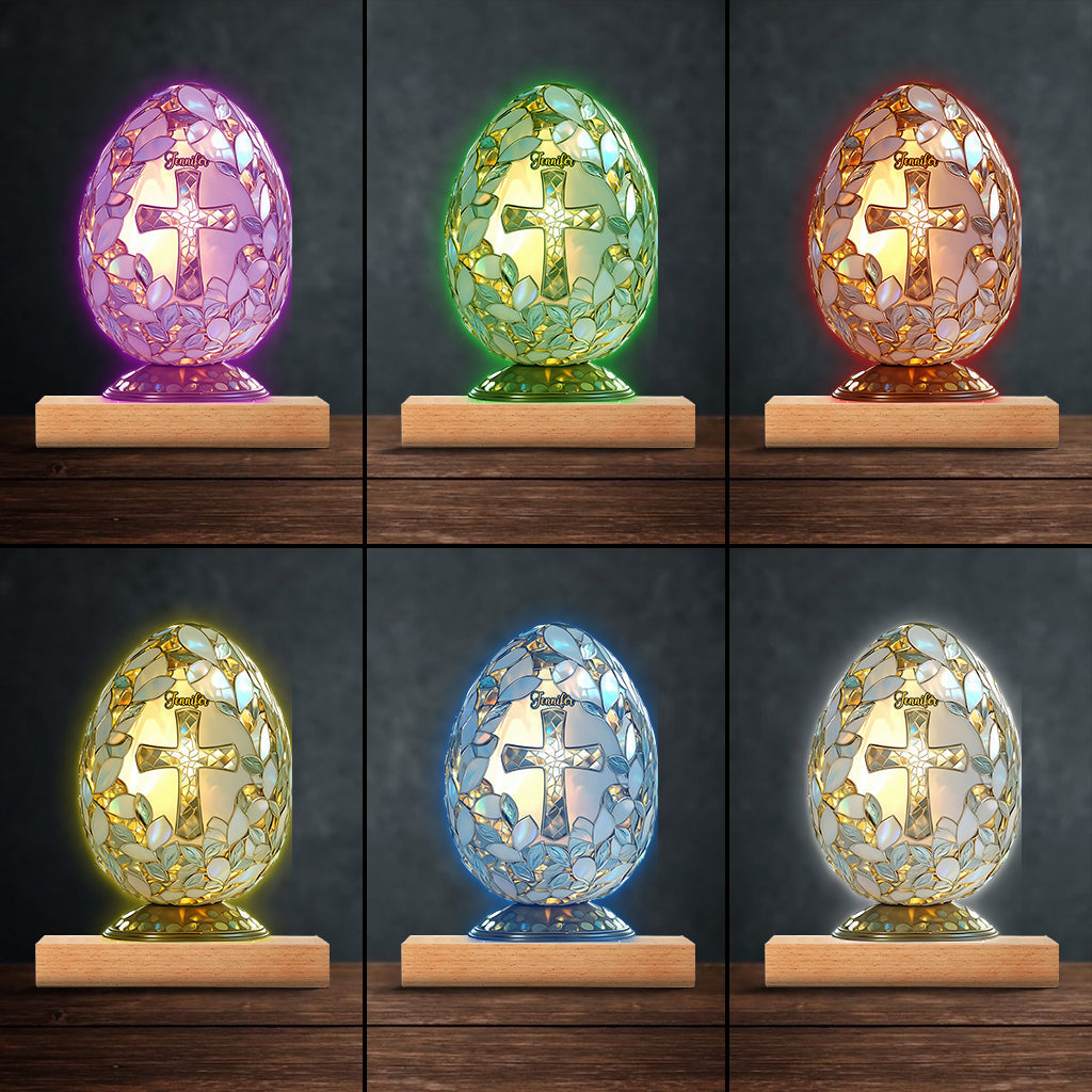 Easter Blessing - Personalized Easter Day Shaped Plaque Light Base