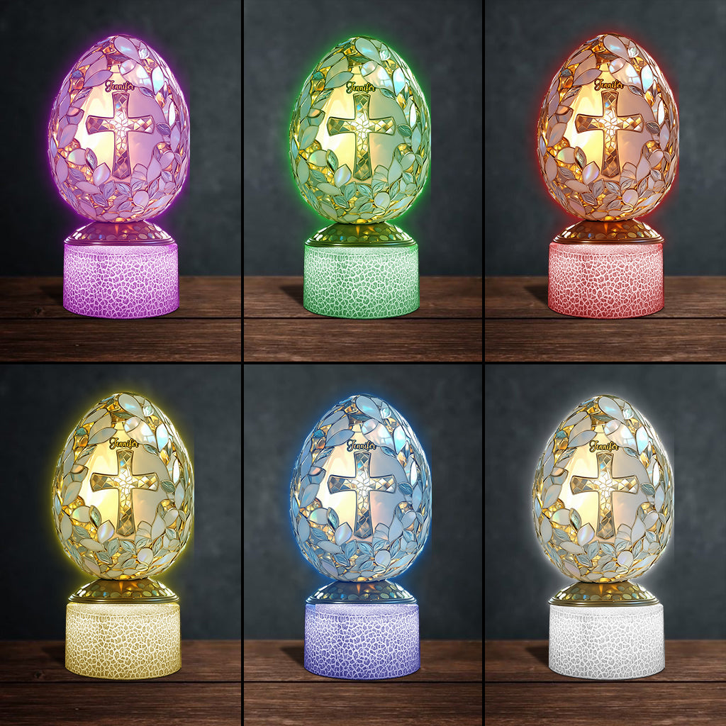 Easter Blessing - Personalized Easter Day Shaped Plaque Light Base