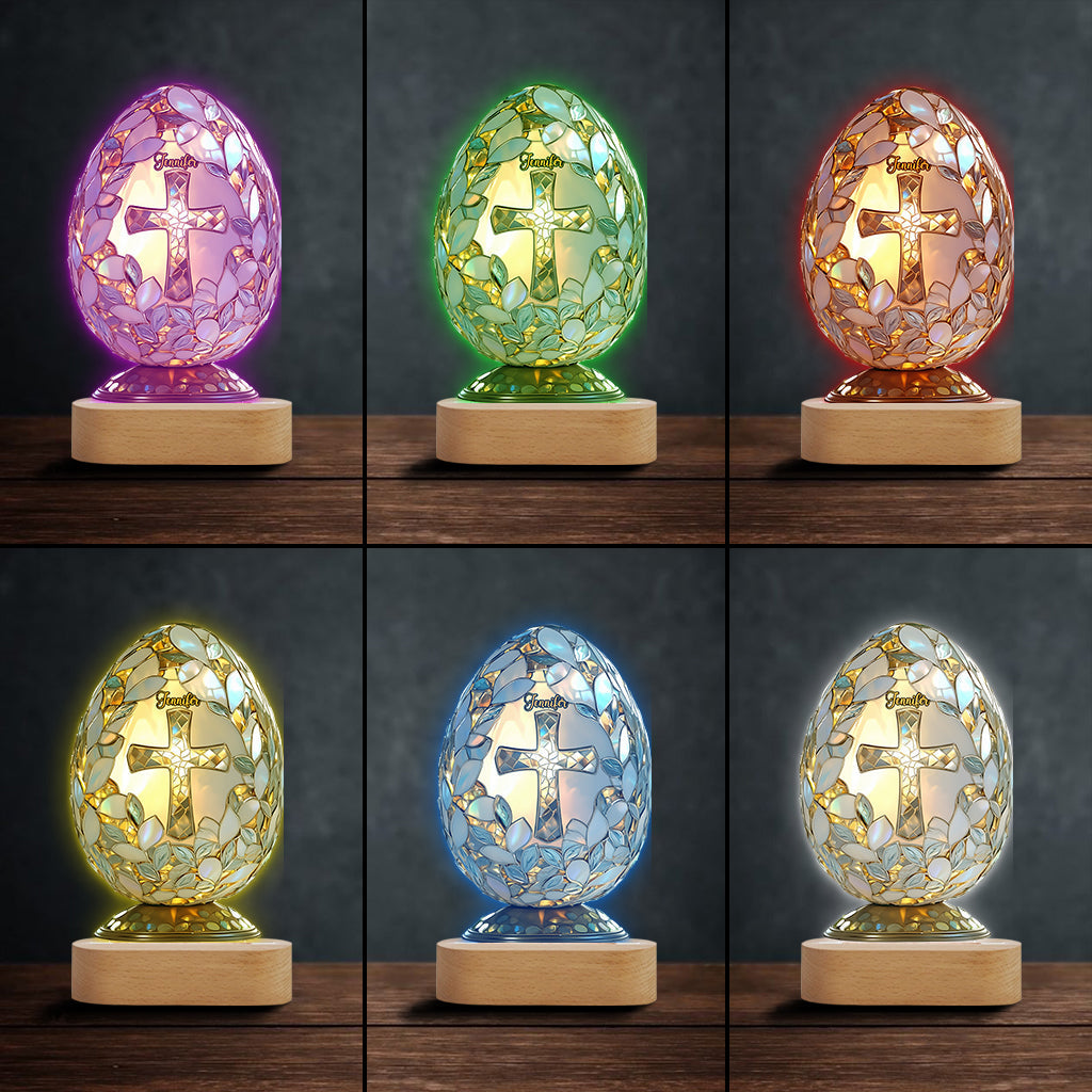 Easter Blessing - Personalized Easter Day Shaped Plaque Light Base