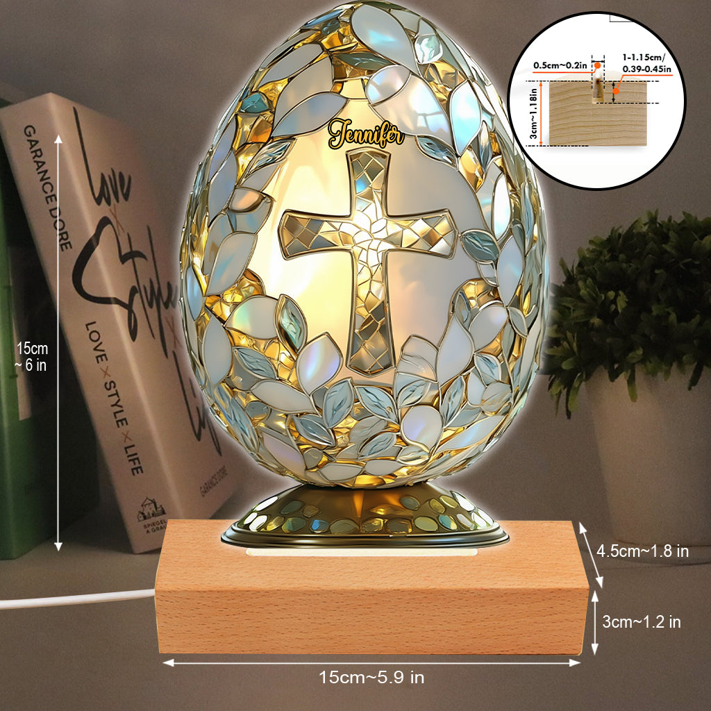 Easter Blessing - Personalized Easter Day Shaped Plaque Light Base