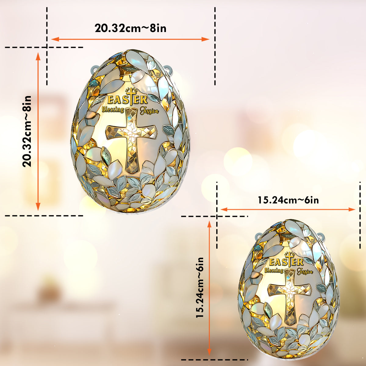 Easter Blessing - Personalized Easter Day Window Hanging Suncatcher Ornament