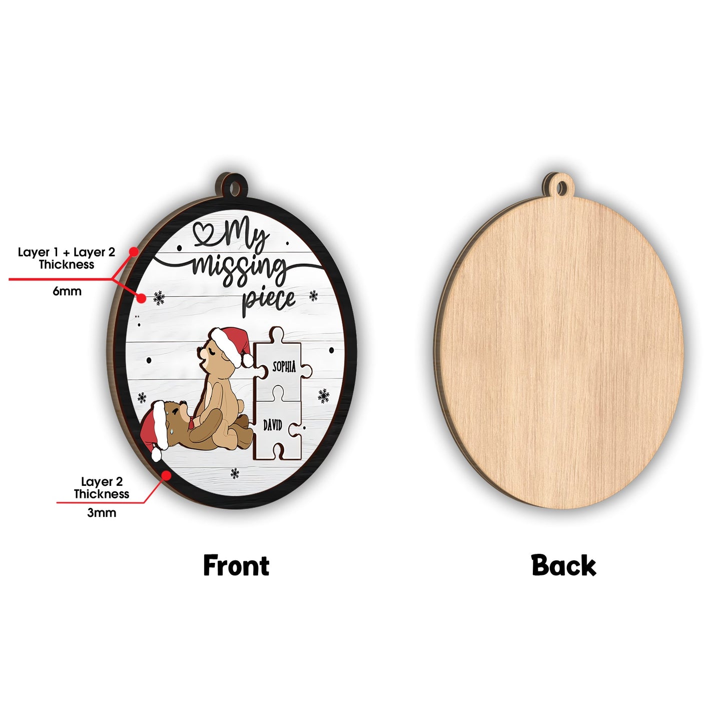 Mein fehlendes Puzzleteil – Personalisierter zweilagiger Paarschmuck