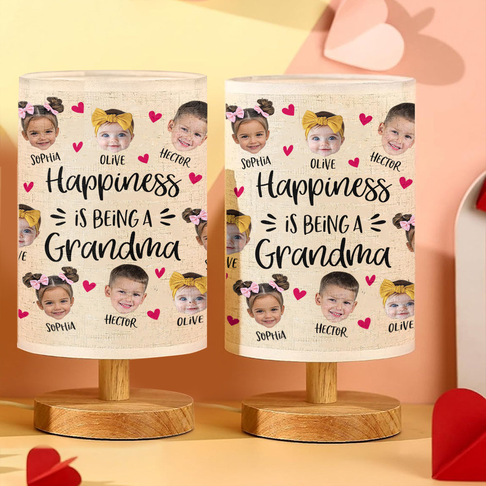 Love Being Called Grandma - Personalized Grandma Tableside Lamp With Wood Base